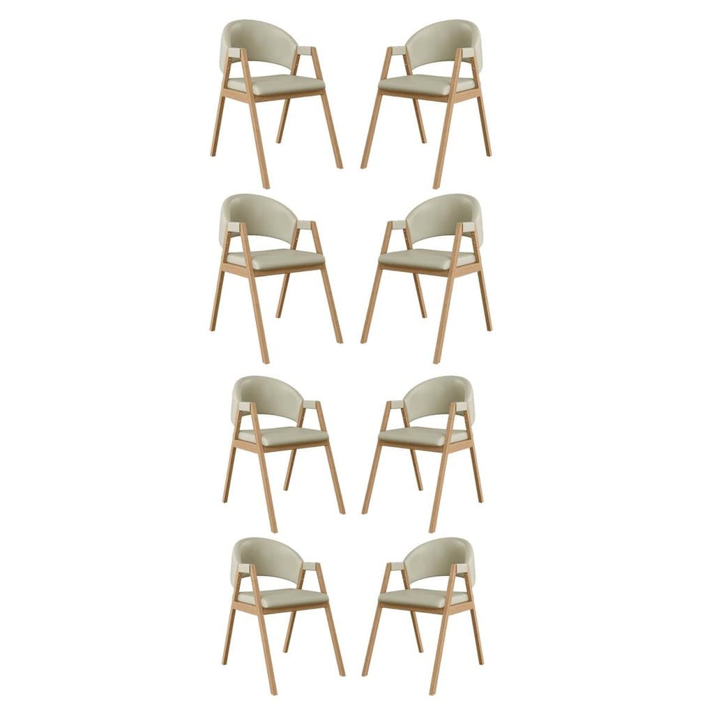 Kit 8 Cadeiras Mesa Jantar Suellen Versátil Reforçada Corino