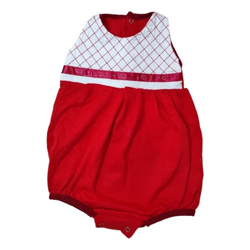 Macacão De Bebê Romper Vermelho De Bebê Menina 3 A 6 Meses