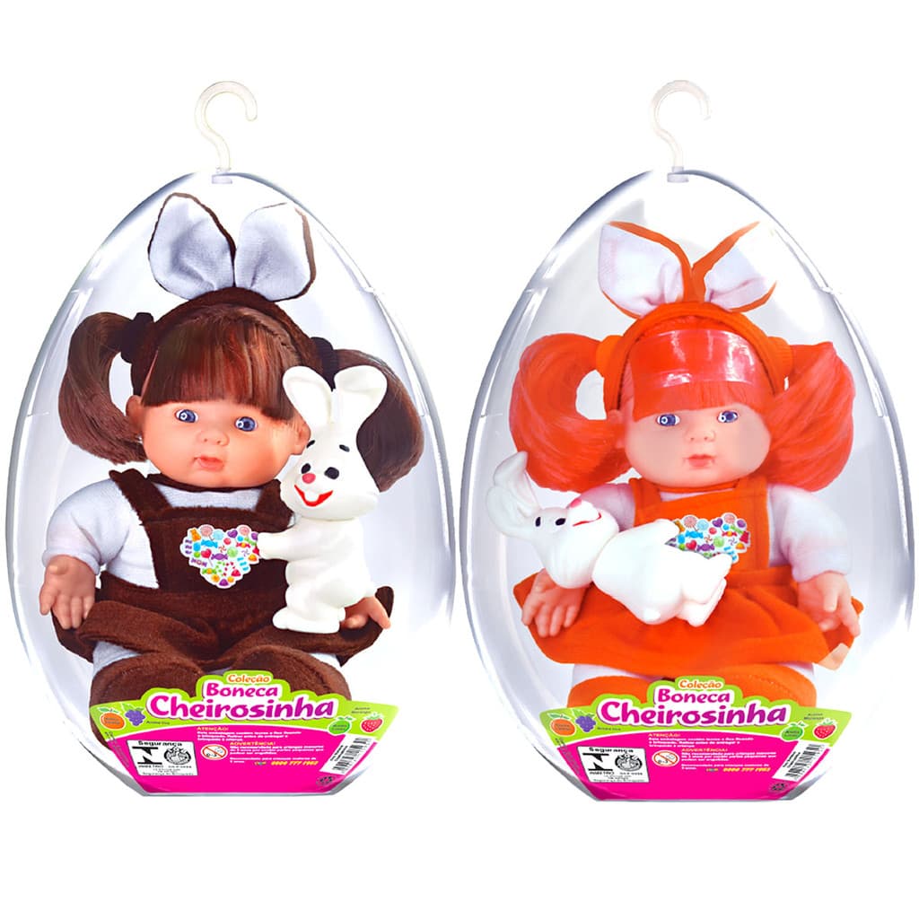 Kit Boneca Cheirosinha Chocolate Laranja Ovo Páscoa C/coelho