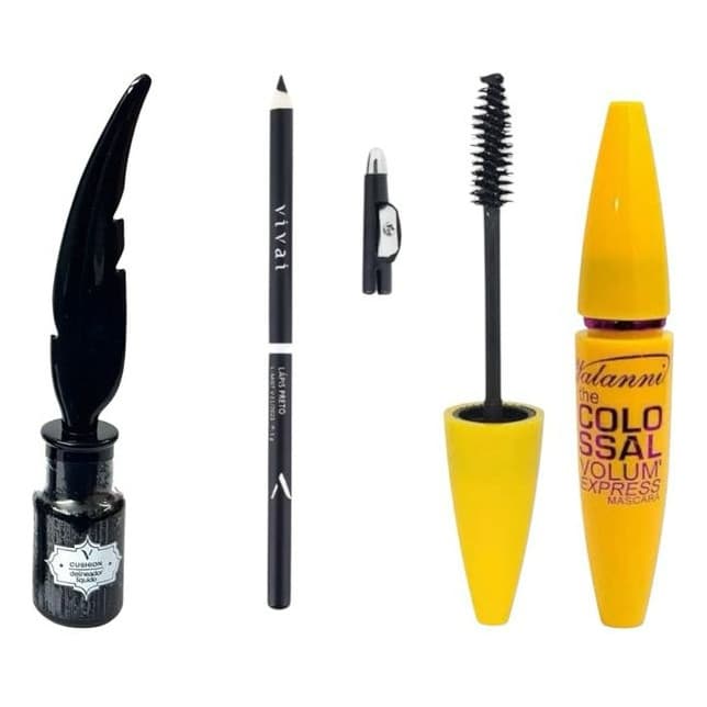 Kit Para Olhos Lápis Delineador Rímel Máscara Para Cílios