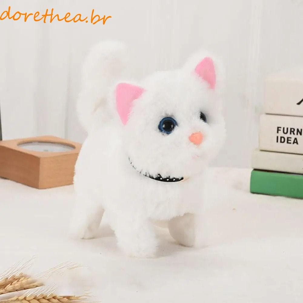 DORETHEA Gato Robô De Controle De Voz , Animal De Estimação Eletrônico Fofo E Macio Interativo , Brinquedo De Meow De De