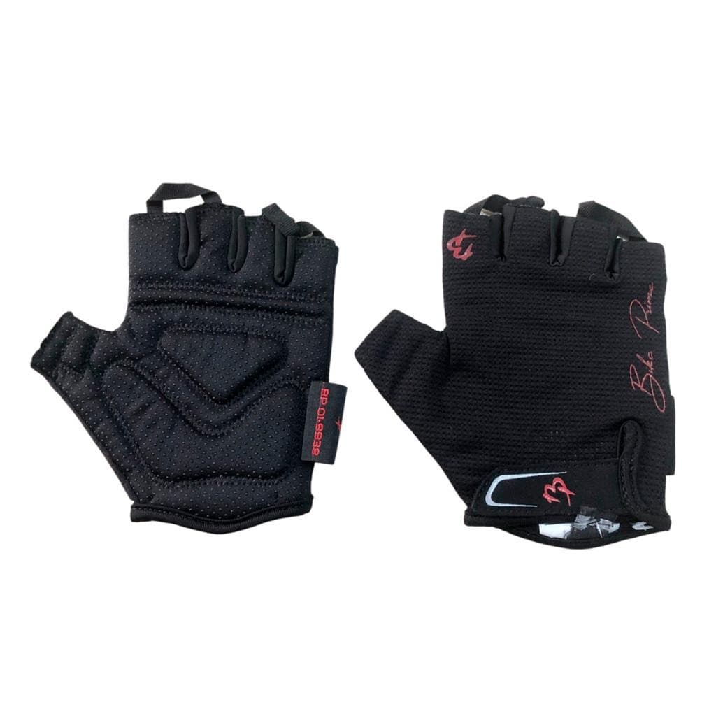 Par de Luvas Para Ciclista Bike Bicicleta Com Gel Super Confortavel Vermelha e Preta