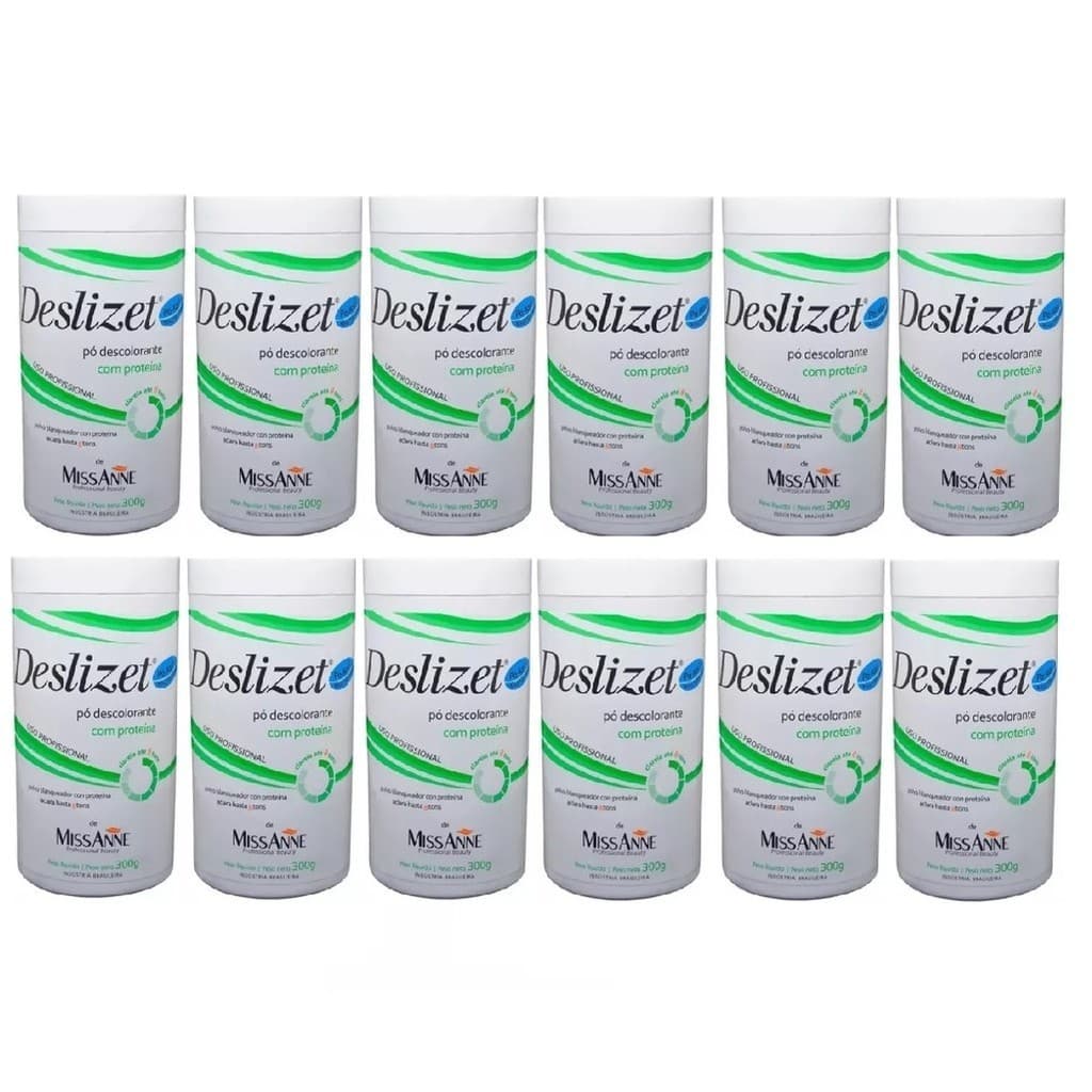 Miss Anne Pó Descolorante Deslizet C/ Proteína 300g Kit 12un