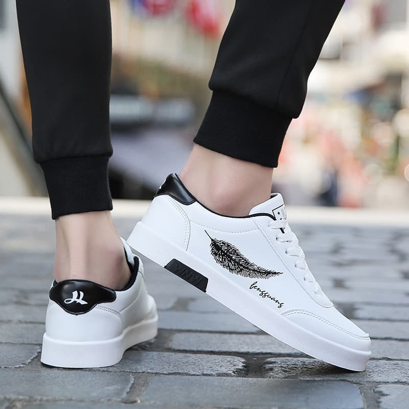 Novos tênis masculinos moda sapatos casuais preto branco
