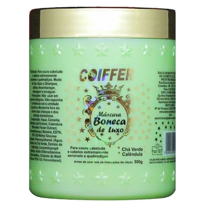 Máscara Boneca de Luxo Coiffer 500g P/ Couro Cabeludo e Cabelos Extremamente Sensíveis e Quebradiços