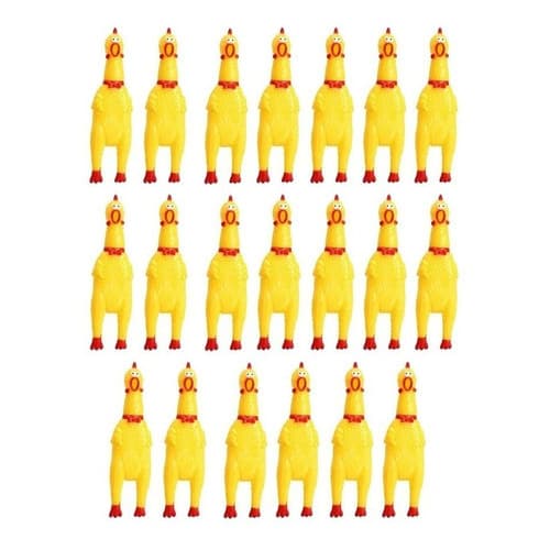 Kit 100 Brinquedos Pet Mordedor Borracha Frango Galinha para cães Gatos Petshop Pequeno 17cm