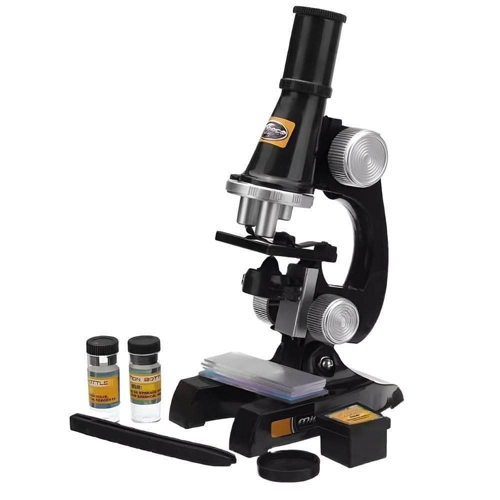 Microscopio Mesa Laboratorio Ampliacao 450x LED Light Kit Acessorios Escolar Completo