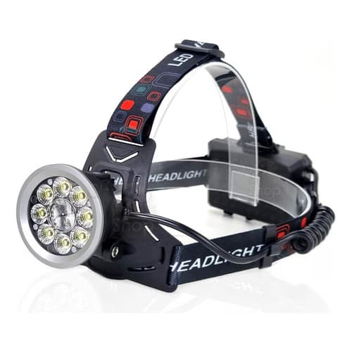 Lanterna De Cabeça Regulavel Resistente 8 Leds 3 Baterias Trilha Acampamento Regulavel Bike Pesca AP