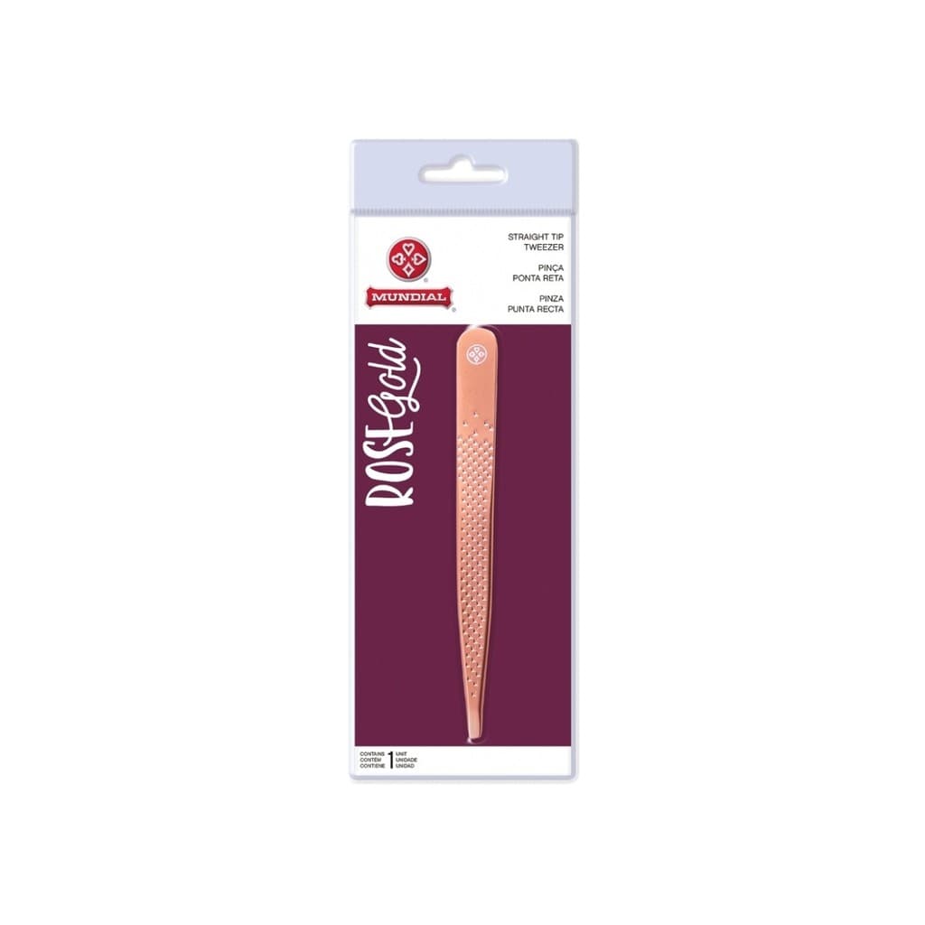 Pinça Ponta Reta Rose Gold BC512 Design Sobrancelhas Mundial