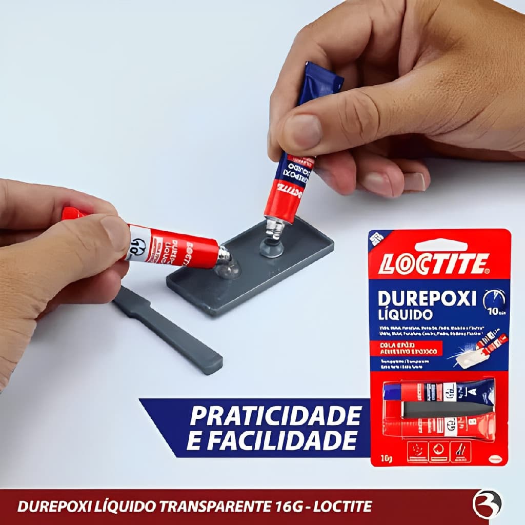Cola Epoxi Adesivo Durepoxi Líquido Transparente Extra Forte 16 Gramas Seca em 10 Min