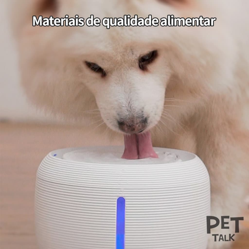 PETTALK Bebedouro fonte de água silencioso automatica Redondo 2.5L com Filtro para gato e cãe
