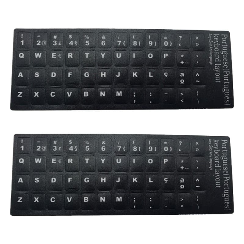2 Unidades Adesivos Letras Teclado Portugueses , Adesivo Substituição Para Laptop