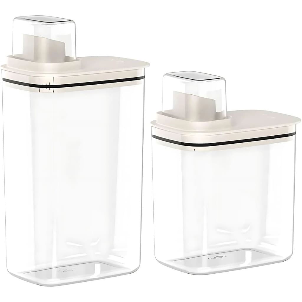 Conjunto 2 Dispenser 2,3L 1,5 L Organizador Sabão Amaciante Bege