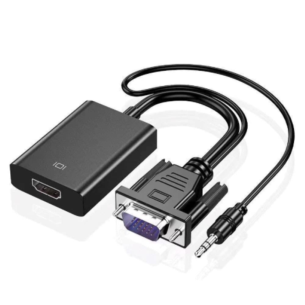 Cabo Adaptador Conversor VGA Macho x HDMI Fêmea com Áudio e Vídeo