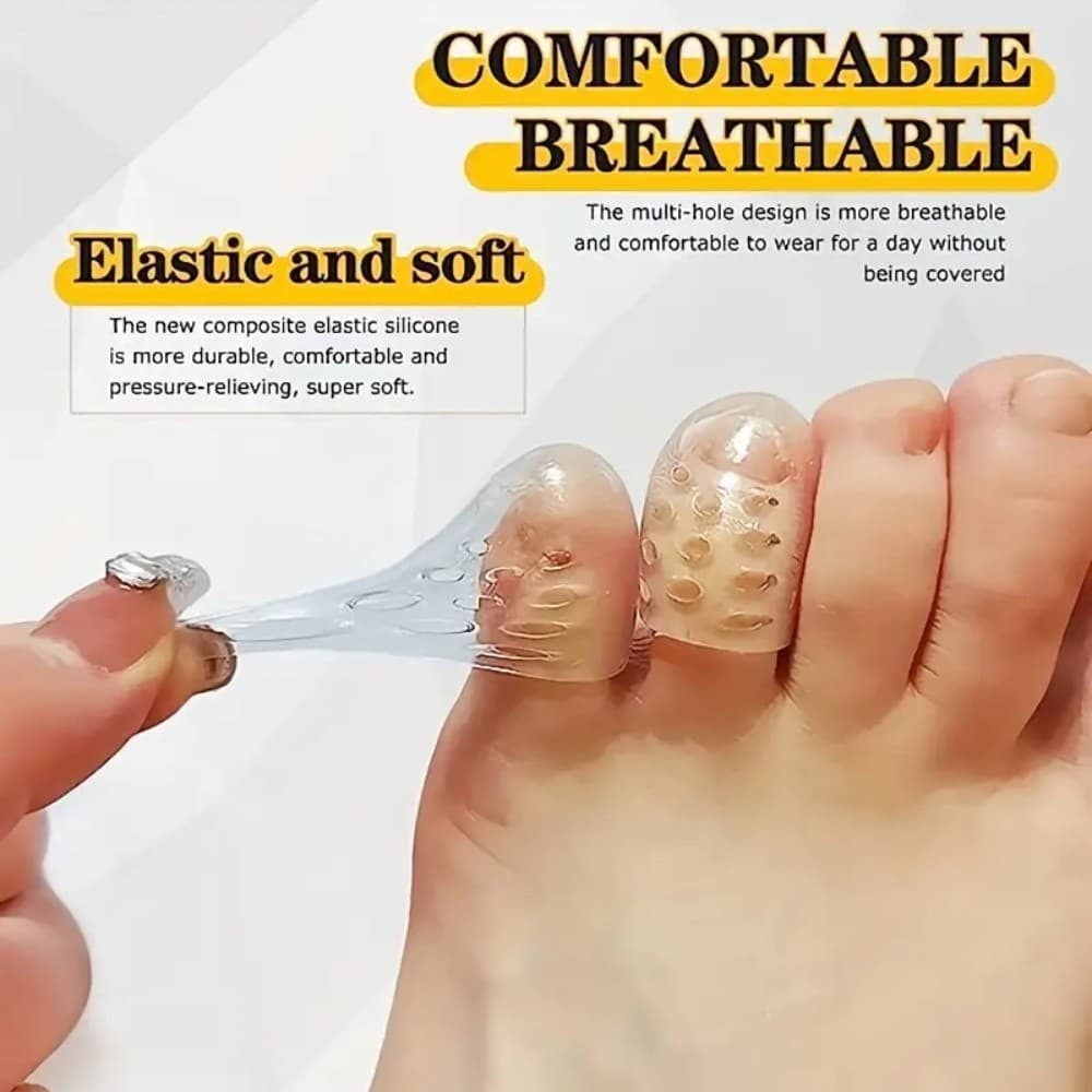10 Pçs Elasticidade Silicone Toe Caps Feminino Gel Pequeno Dedo Do Pé Tubo Protetor Anti-Fricção Respirável Cuidados Com