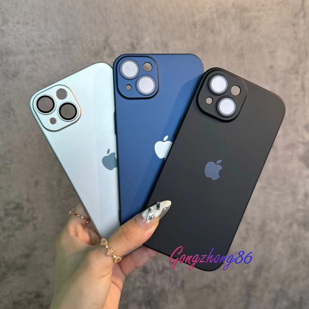 Capa Luxuosa Ultrafina Fosca Para PC iPhone 16 15 14 13 12 11 Pro MAX 14Plus Com Proteção De Filme De Lente