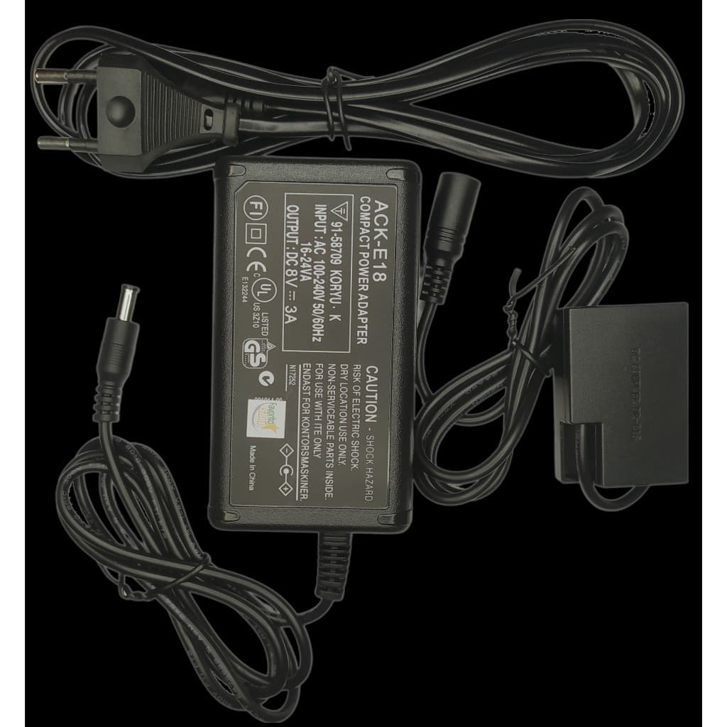 Fonte Ack-e18 Adaptador Ac Para Canon Eos Rp Rebel Sl2 Sl3 T6i EOS R50 R100 R8 Eos 250d