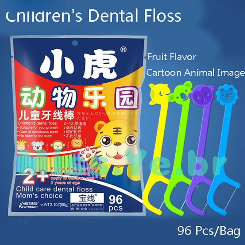 [Baipestoner] 96 Fio Dental Infantil Placa Oral Palito