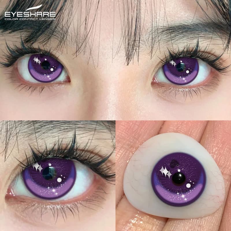 EYESHARE Roxo Cosplay Maquiagem Lentes De Contato 14.5mm , Olhos Grandes Cor Natural , Ano Lance Macias