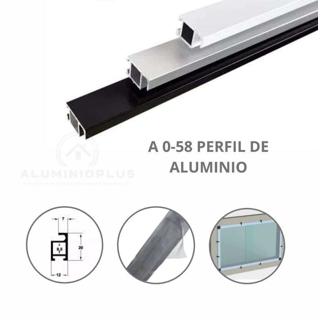 Perfil De Alumínio Para Tela Mosqueteira A-058 - 60 Cm