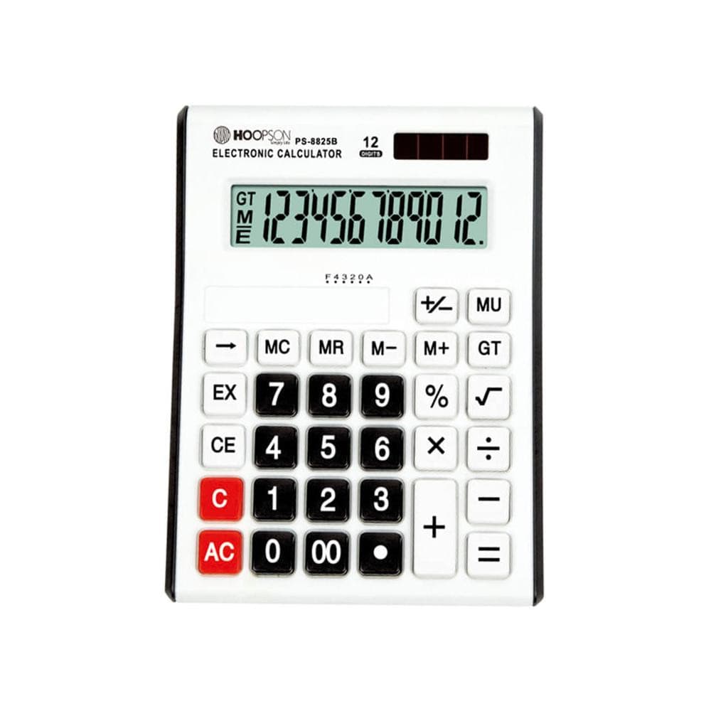 Calculadora Eletrônica Prata 12 Dígitos - PS-8825B Hoopson