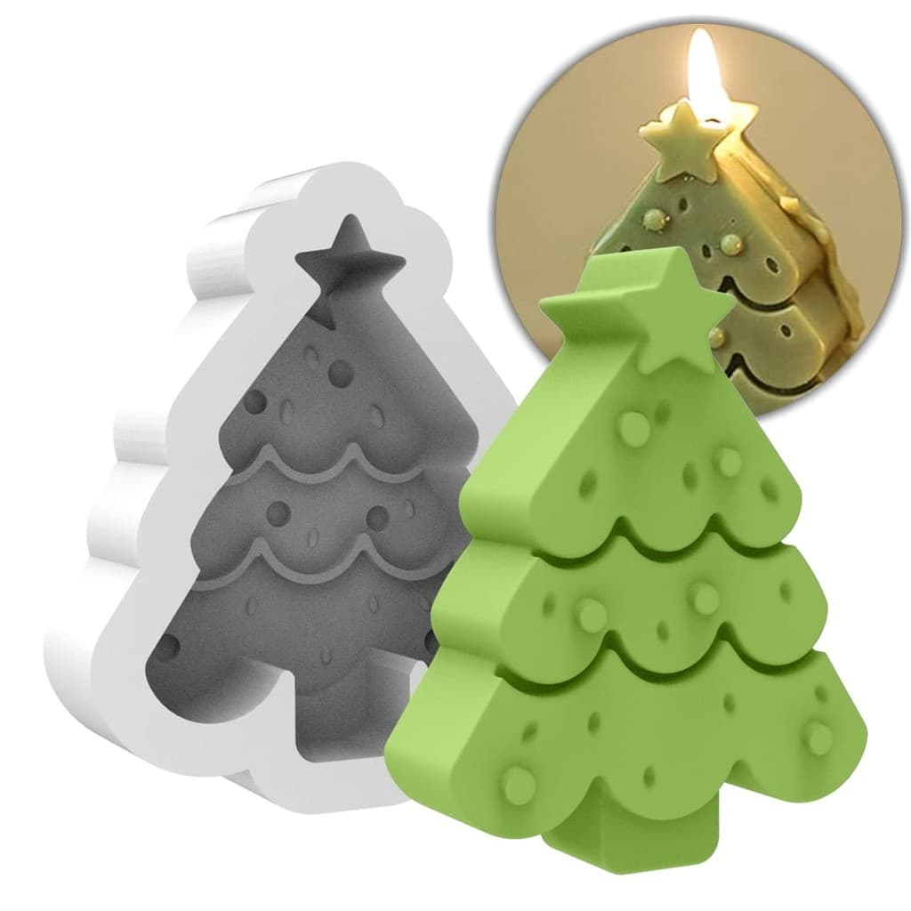 Forma de Silicone Árvore de Natal para Lembrancinha Enfeite DIY com Gesso Vela Sabonete Resina