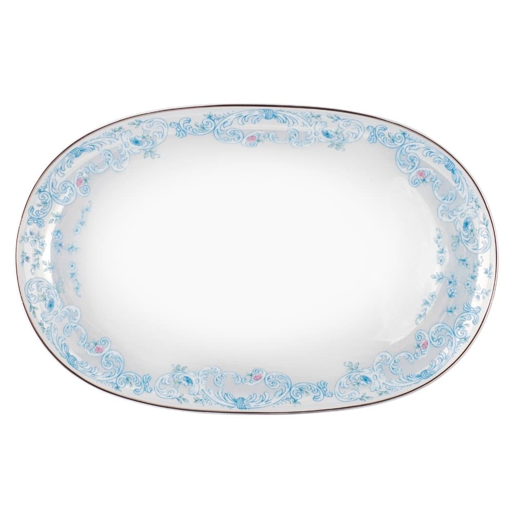 Travessa Rasa Oval 36cm Porcelana Schmidt - Dec. Sensile Blu 2424