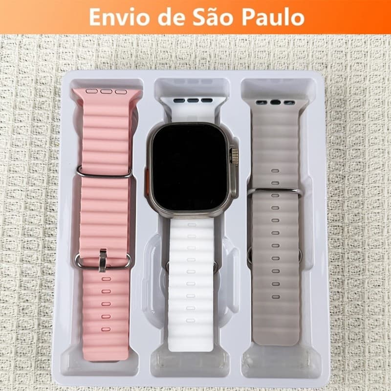 ((Do São Paulo) 2025 Novo Estilo ULTRA Série 2.21 Polegadas Relógio Inteligente Três Correias Esportivas iOS Android