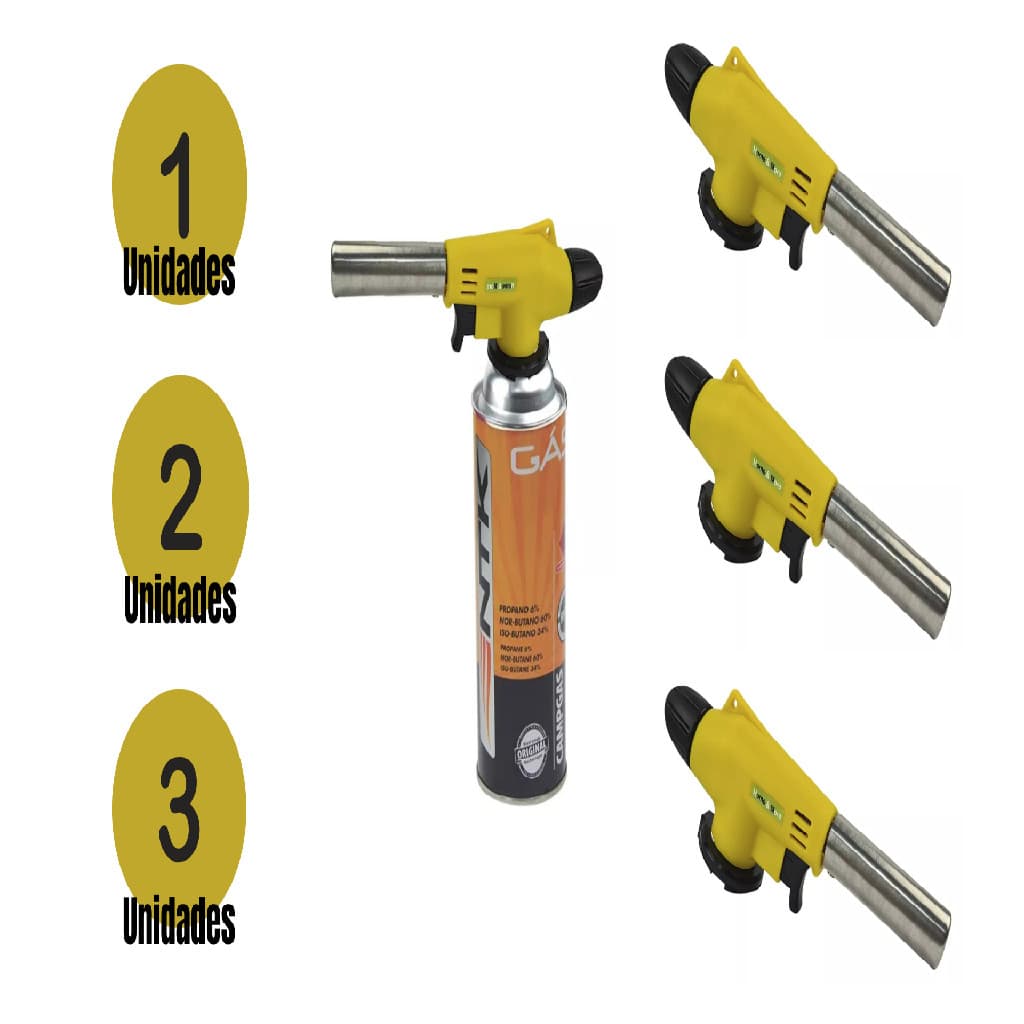 kit Maçarico Confeiteiro Solda Portátil Automático 1300ºC, 1/ 2 ou 3 unidades