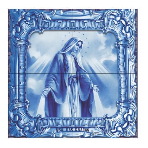 Imagem De Nossa Senhora Das Graças Medalha M. Azulejo 100%