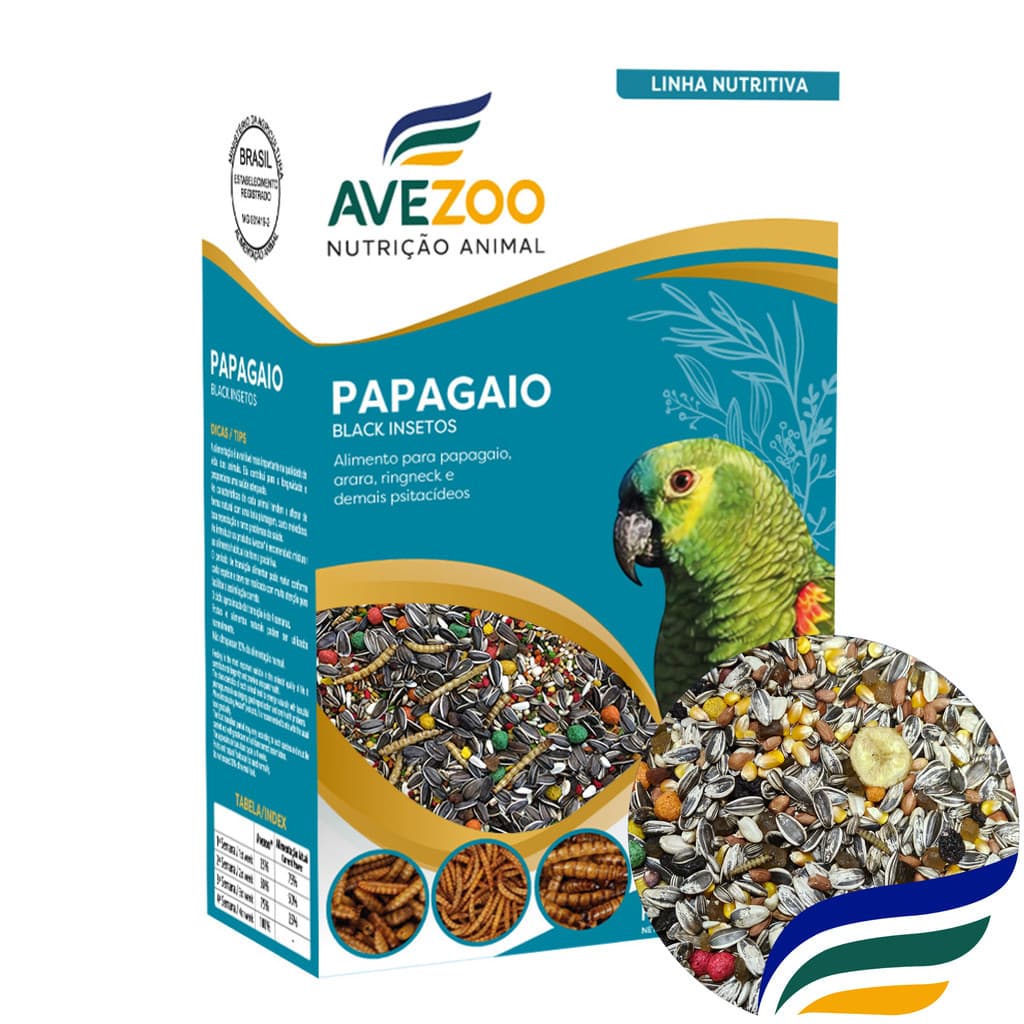 Ração Papagaio Arara Ringneck Psitacideos Black Insetos 400 g Avezoo