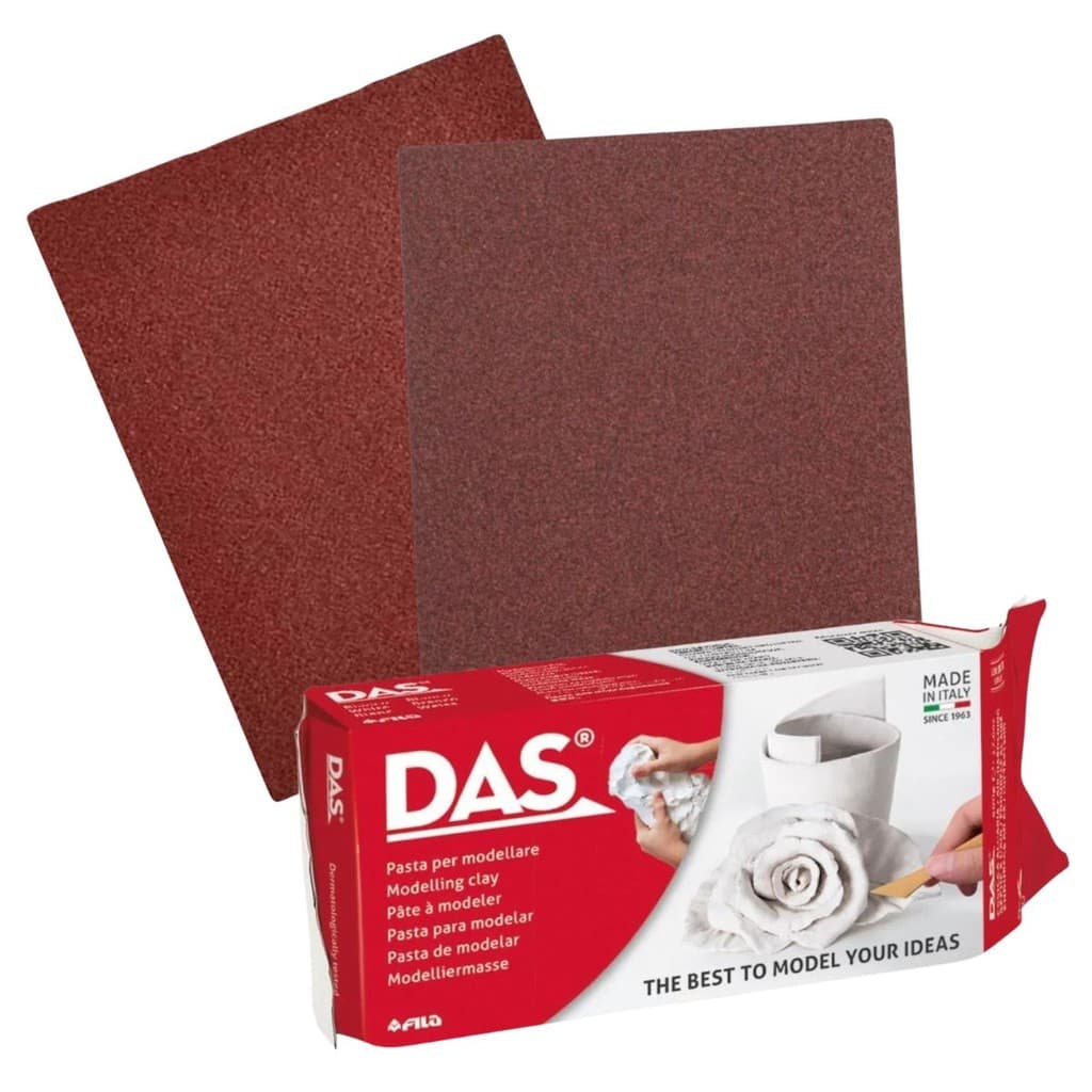 Kit Massa para Modelar Cerâmica Fria Branca 500g + 2 Lixas