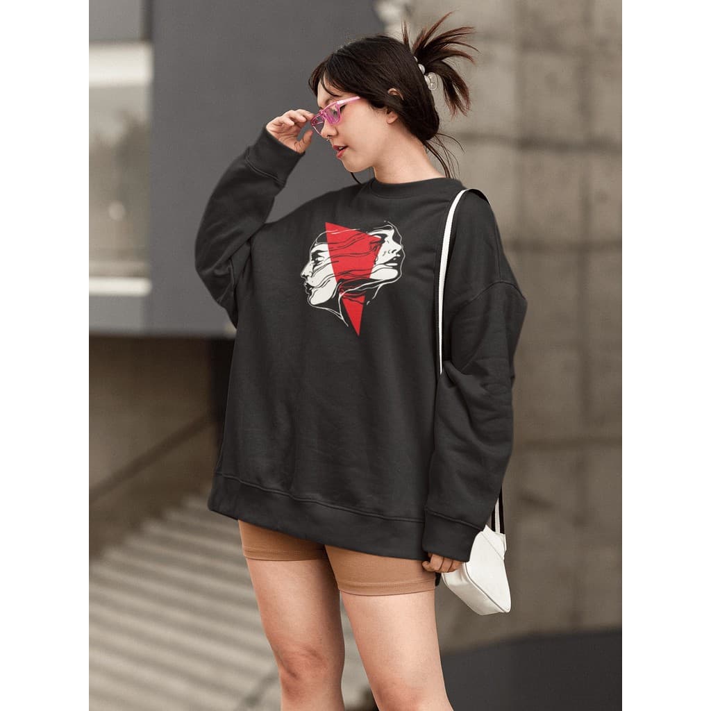 Moletom Blusa de Frio Básico Urbano Feminino Estampado Gola Redonda Confortável 100% Algodão - Art