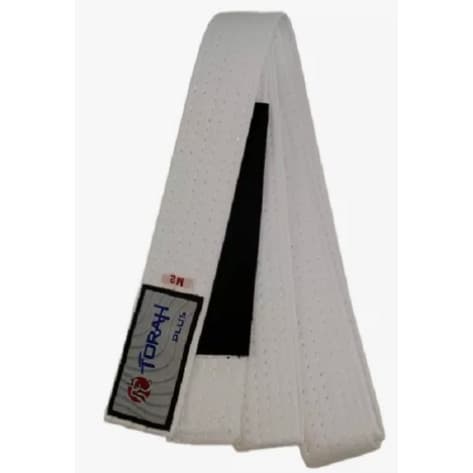 Faixa De Jiu Jitsu Infantil Branca Ponta Preta Torah Plus