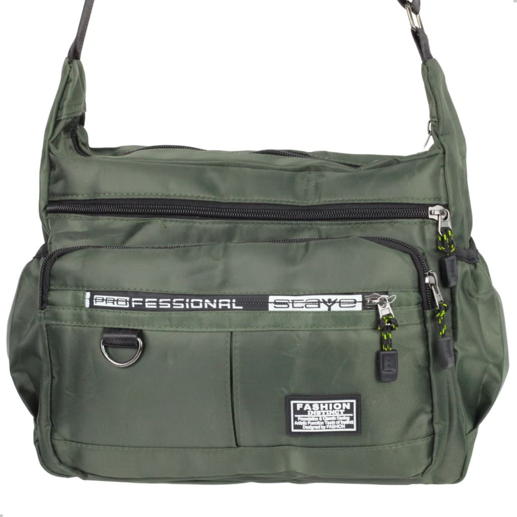 Bolsa Carteiro de Lona Masculina Grande 7 Compartimentos
