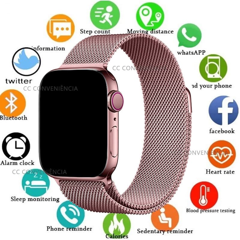 Relógio Inteligente Iwo X8 à Prova d'Água com 38/42/45mm Bluetooth e Chamada de Frequência Cardíaca
