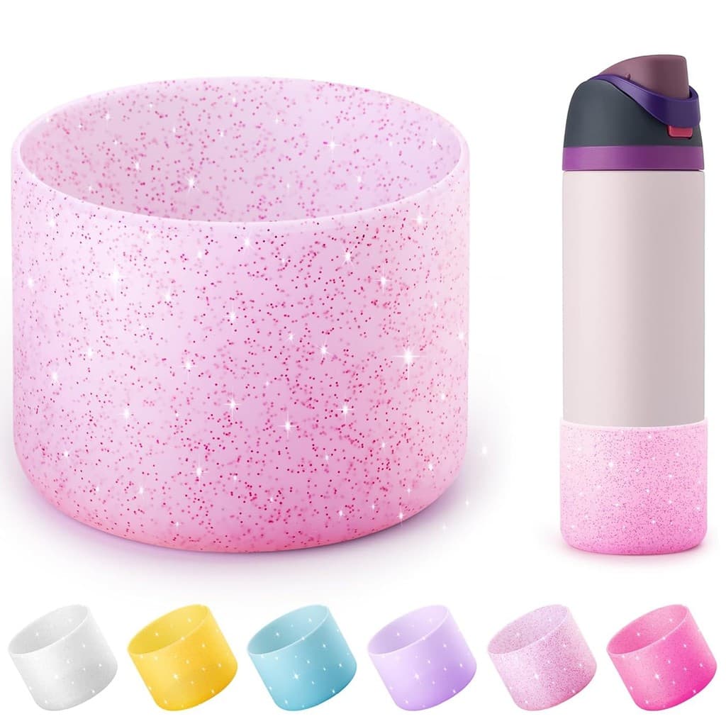 Bota De Silicone Brilhante Para Owala 24/32/40 Onças FreeSip , Twist E Flip Garrafa De Água De Aço Inoxidável , Capa Pro