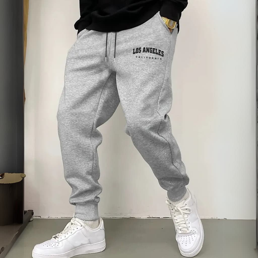 Calça Moletom Los Angeles California Premium Modelo Jogger Unissex Confortável Bolsos Laterais