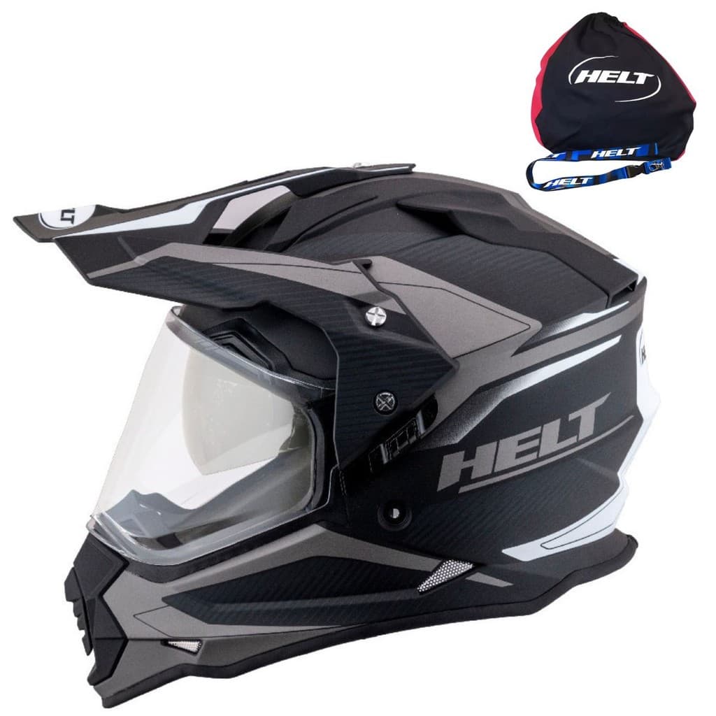 Capacete Helt Cross Vision Glass Com Óculos Interno Viseira Anti-risco 2.2mm