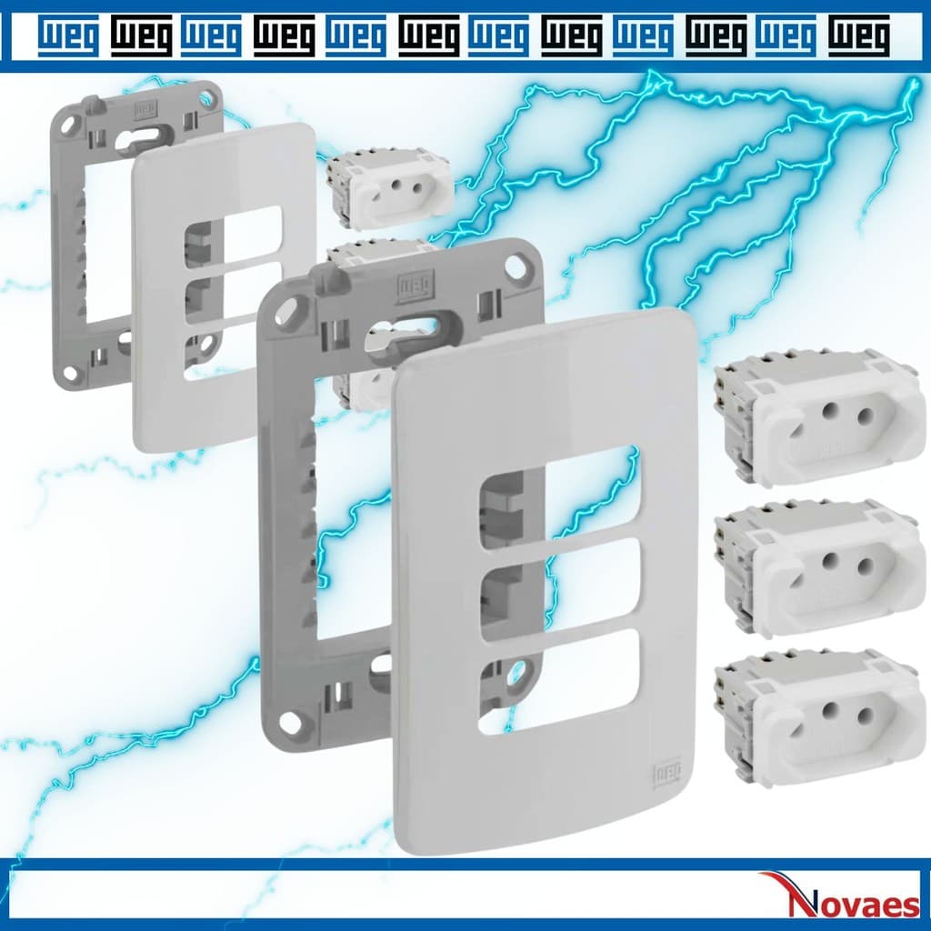 Kit 2 Tomada Tripla 20a com Placa 3pos weg