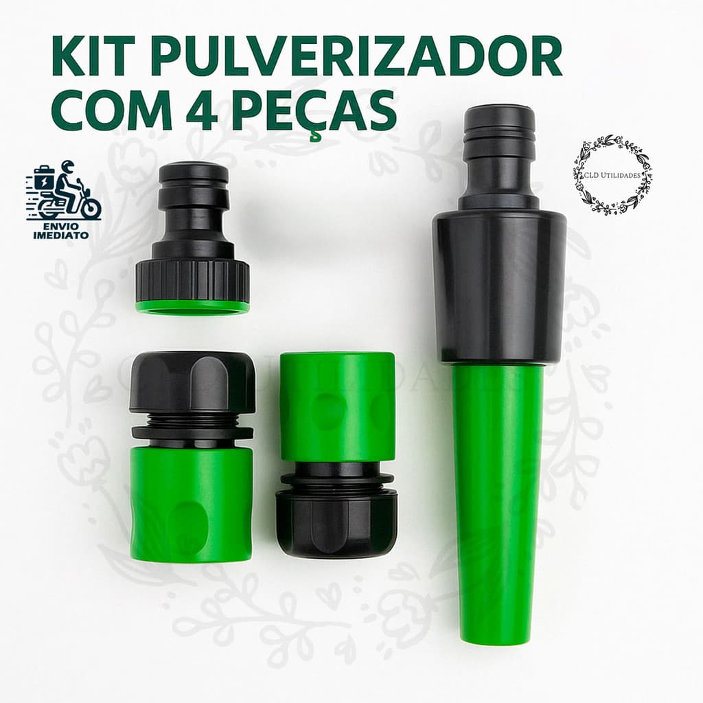Esguicho de Pulverização Para Mangueira Ajustável Com 4 Peças Para Jardim Lavagem Carro