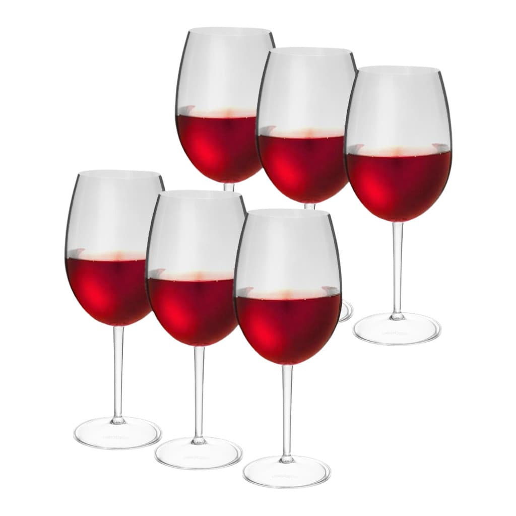 Taças de Acrílico Cristal PREMIUM 12 Peças Taças de Vinho Acrilico 600ml Taça Vinho Elegante