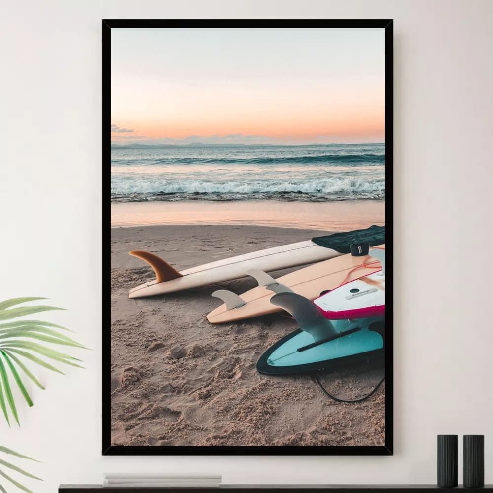 Quadro Surf Prancha Praia Areia Onda Decorativo A3 35x45cm