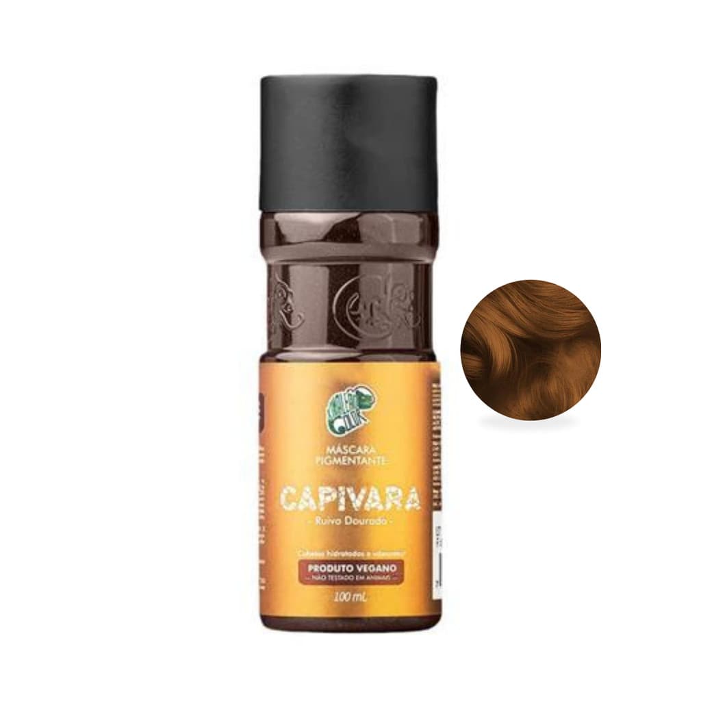 Máscara Pigmentante Vegano Kamaleão 100ml Capivara Ruivo Dourado