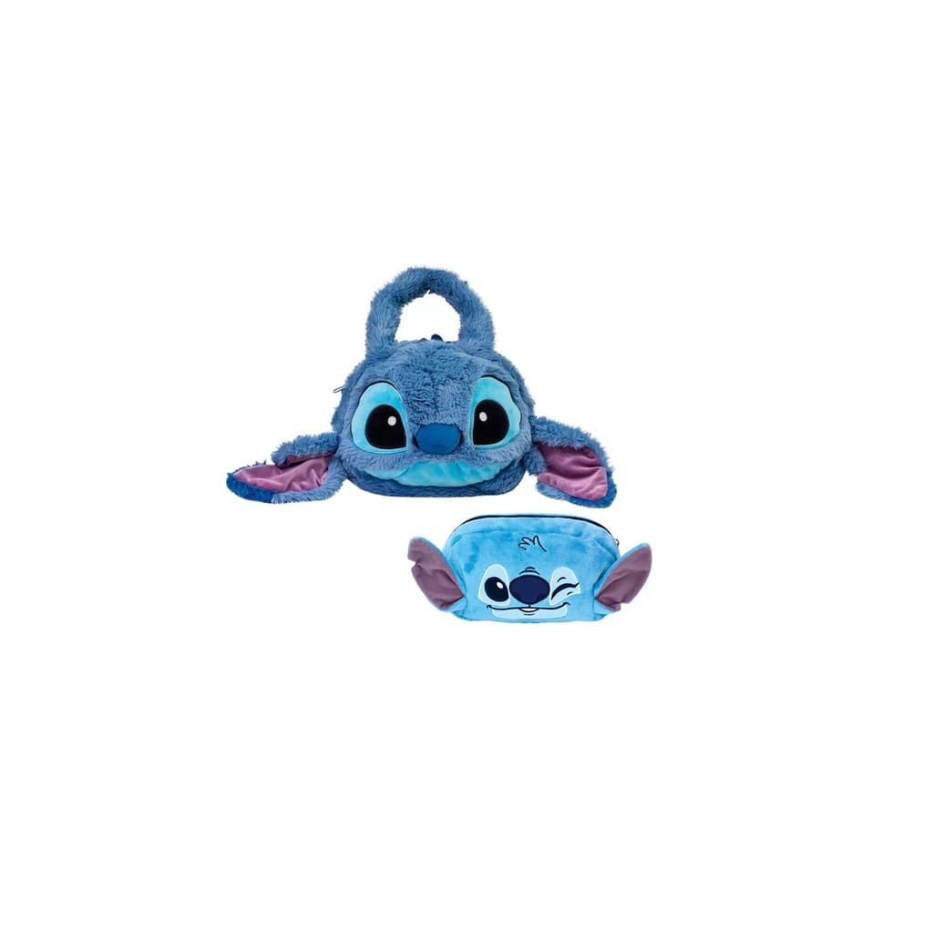 Kit Stitch Bolsa De Mão Plush + Estojo Fluffy - Zonacriativa