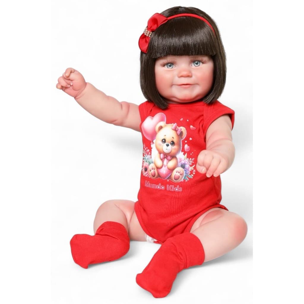 Boneca Bebê Reborn Sophia Cabelo Castanho - Mundo Kids