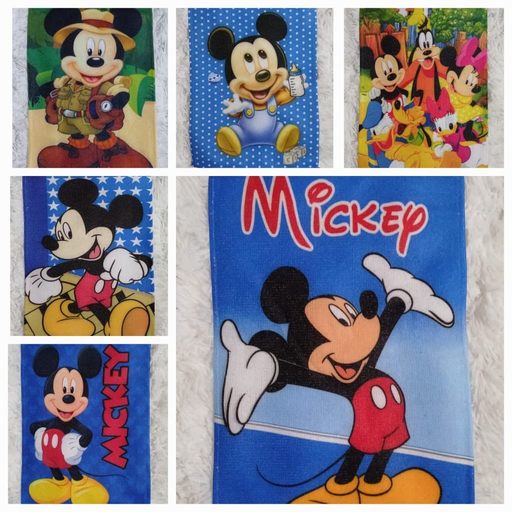 Kit com 6 Toalhinhas de Mão e Rosto para Lancheira Escolar Infantil Sortidas Menino e Menina várias Estampas Personagem