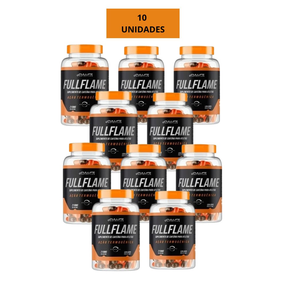 Kit 10 Cafeina Fullflame Fulllife Nutrition 30 Capsulas