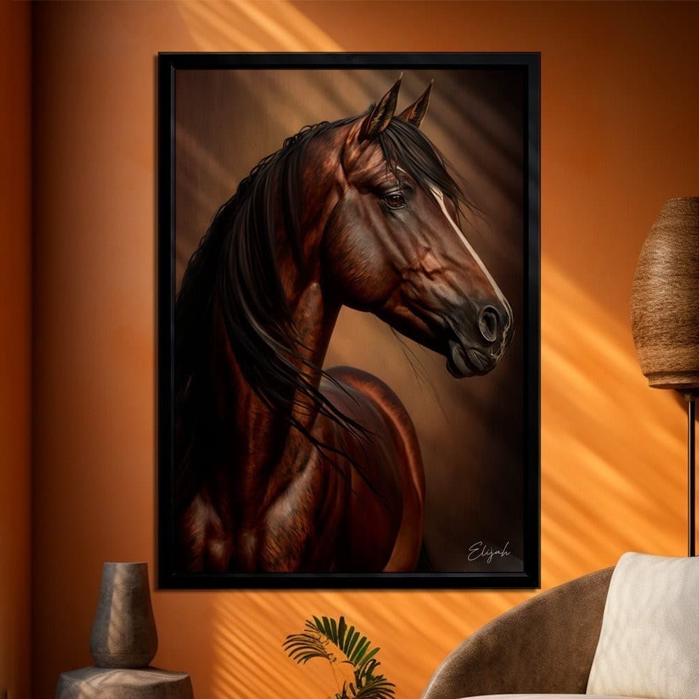 Quadro Decorativo 110x80cm de Cavalo Manga Larga Marchador Rústico Belíssimo Paixão Sala Quarto Hall