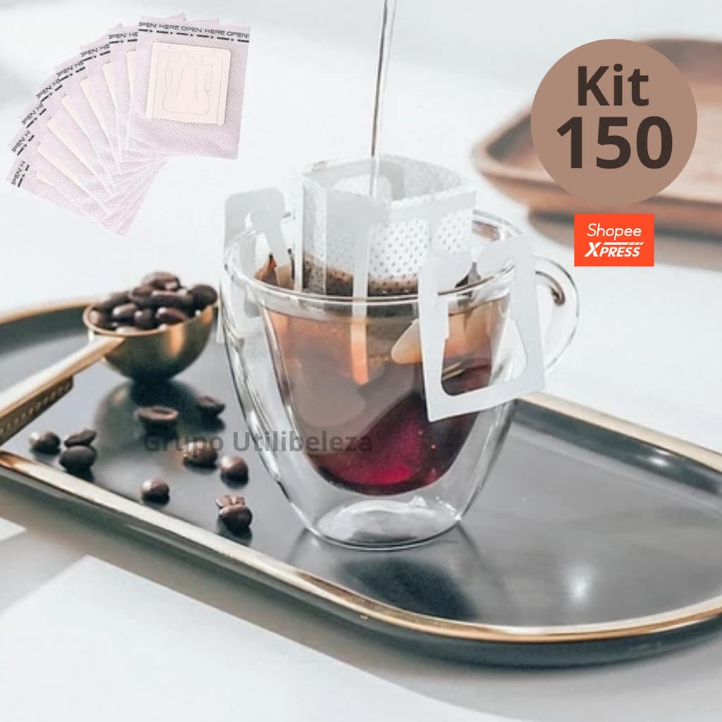Coador De Café na Xícara Filtro Dose Única Individual Descartável